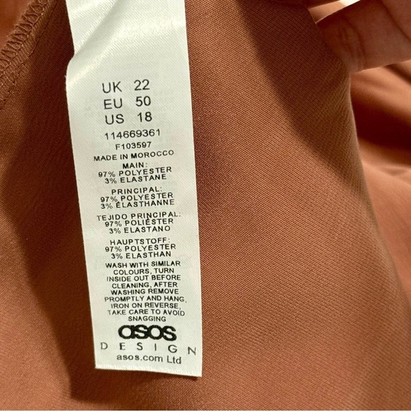 NWT! ASOS Design Curve Maxi Satin Batwing Wrap Waist Gala Formal Dress Sz 18 - Picture 5 of 6